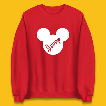 Personalised Disney Mickey Mouse And Minnie Mouse Head Your Name Disneyland Trip Unisex Sweatshirt