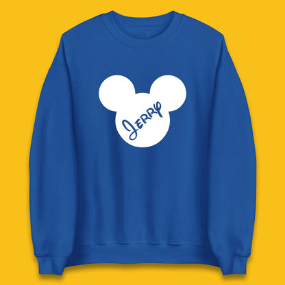 Personalised Disney Mickey Mouse And Minnie Mouse Head Your Name Disneyland Trip Unisex Sweatshirt