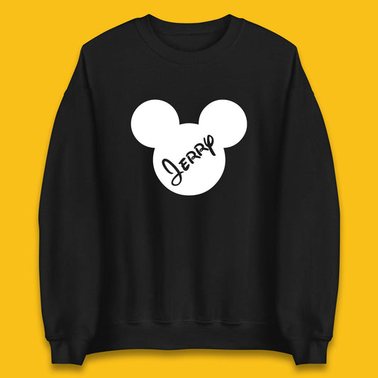 Personalised Disney Mickey Mouse And Minnie Mouse Head Your Name Disneyland Trip Unisex Sweatshirt