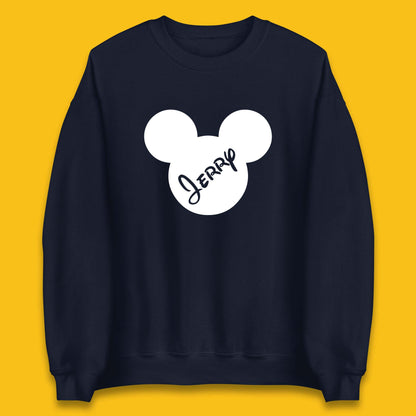 Personalised Disney Mickey Mouse And Minnie Mouse Head Your Name Disneyland Trip Unisex Sweatshirt