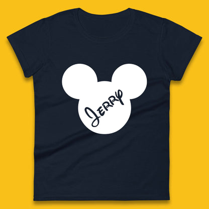 Personalised Disney Mickey Mouse And Minnie Mouse Head Your Name Disneyland Trip Womens Tee Top