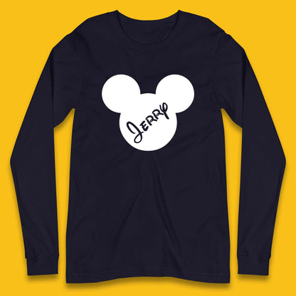 Personalised Disney Mickey Mouse And Minnie Mouse Head Your Name Disneyland Trip Long Sleeve T Shirt