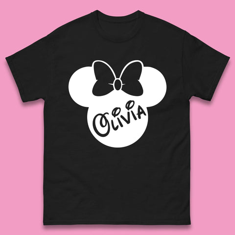 Personalised Disney Mickey Mouse And Minnie Mouse Head Your Name Disneyland Trip Mens Tee Top