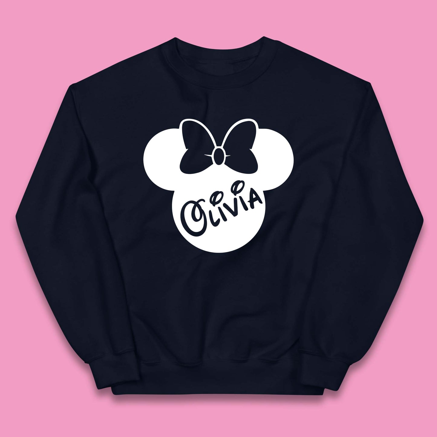 Personalised Disney Mickey Mouse And Minnie Mouse Head Your Name Disneyland Trip Kids Jumper