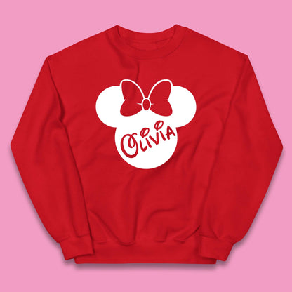 Personalised Disney Mickey Mouse And Minnie Mouse Head Your Name Disneyland Trip Kids Jumper