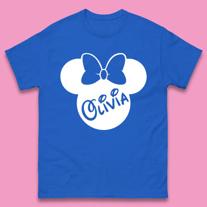 Personalised Disney Mickey Mouse And Minnie Mouse Head Your Name Disneyland Trip Mens Tee Top