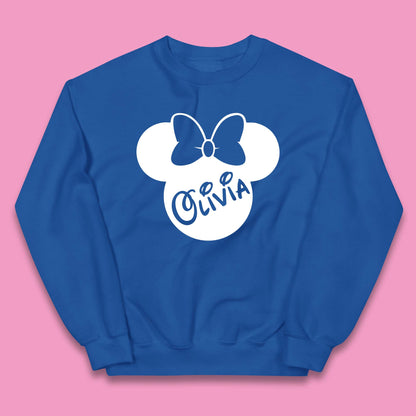 Personalised Disney Mickey Mouse And Minnie Mouse Head Your Name Disneyland Trip Kids Jumper