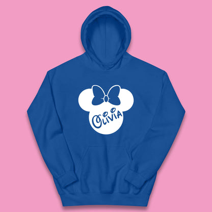 Personalised Disney Mickey Mouse And Minnie Mouse Head Your Name Disneyland Trip Kids Hoodie