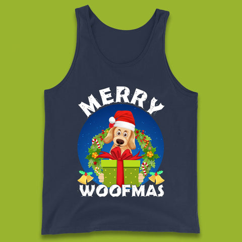 Merry Woofmas Christmas Golden Retriever Dog Xmas Dog Lovers Tank Top