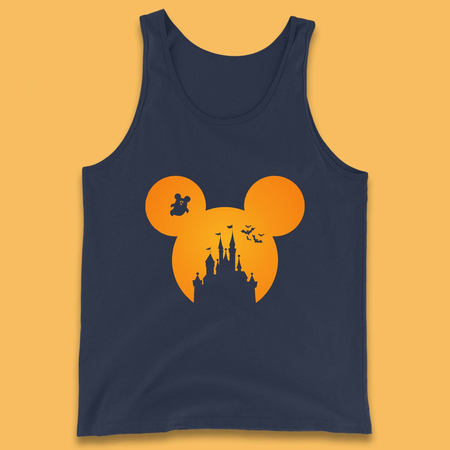 Disney Mickey Mouse Happy Halloween Disney Castle Halloween Scary Boo Flying Bats Tank Top