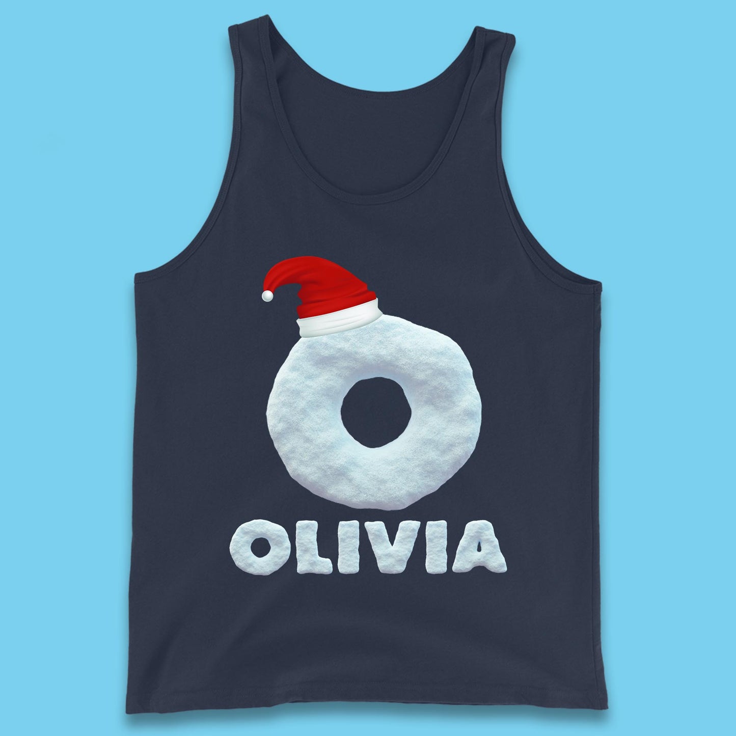 personalised snow style initial letter tank top