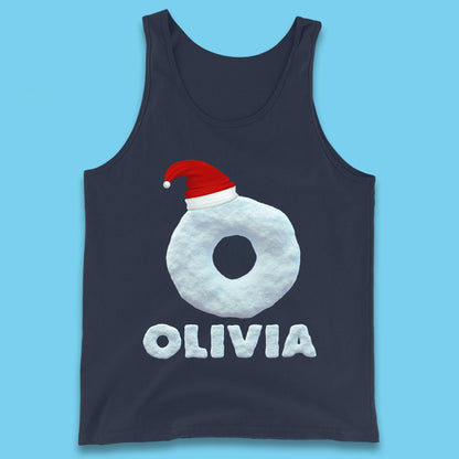 personalised snow style initial letter tank top