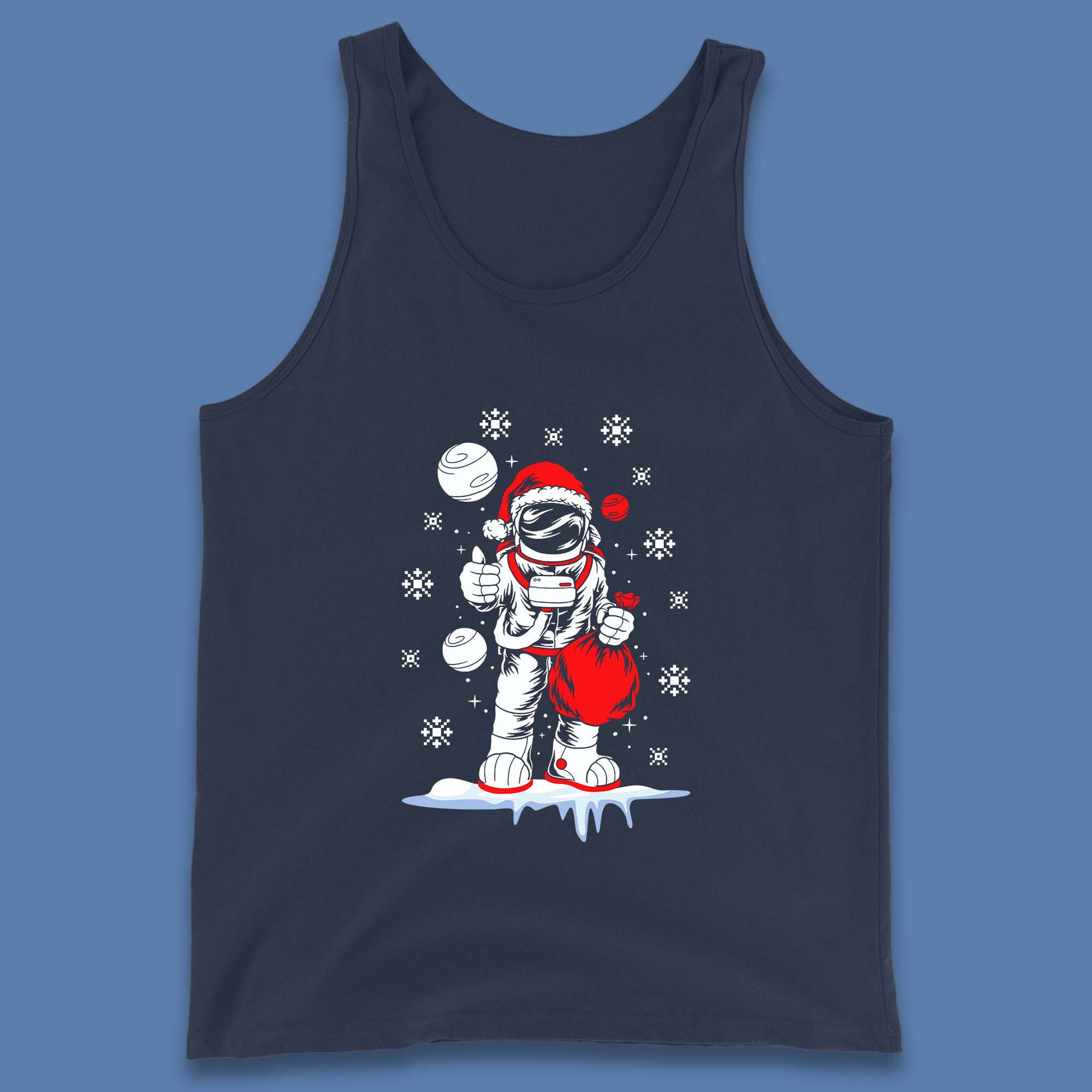 christmas astronaut santa tank top