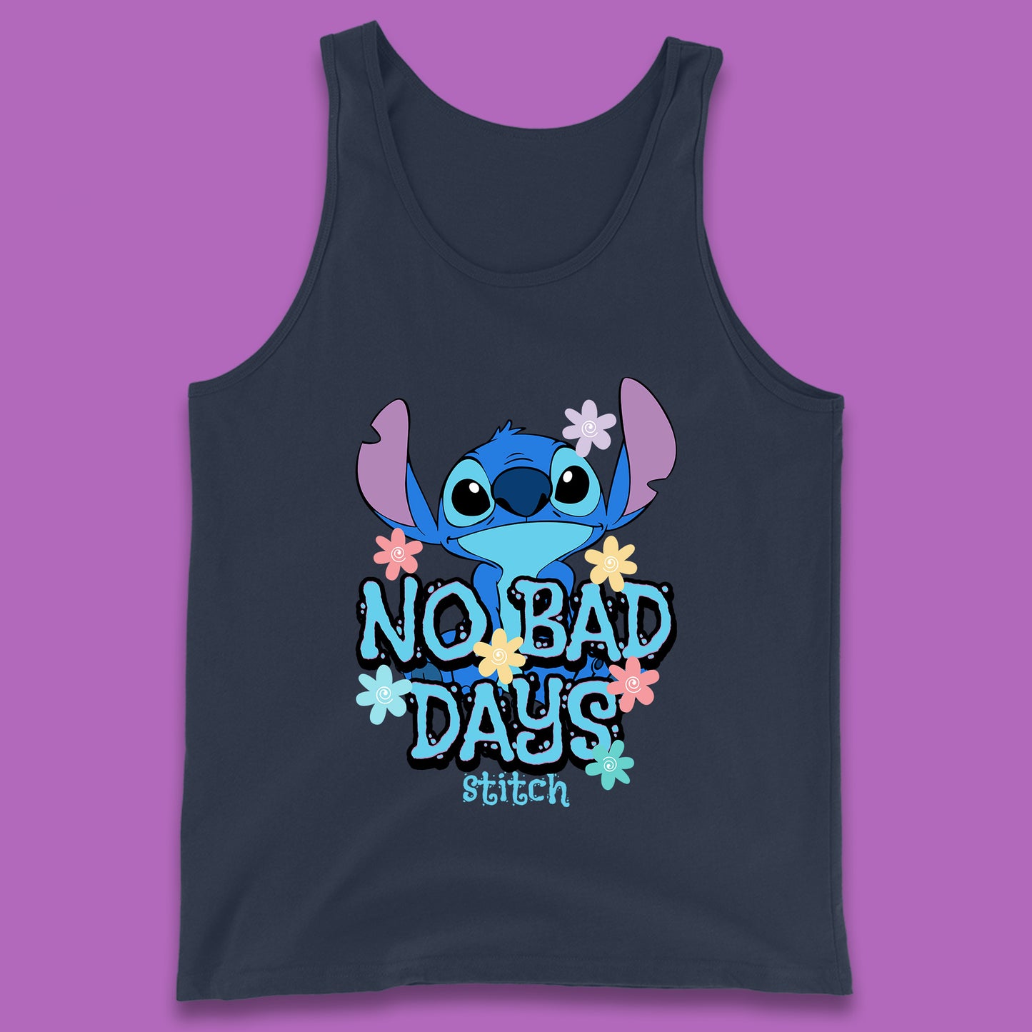 Disney Lilo & Stitch No Bad Days Stitch Cartoon Character Ohana Stitch Lover Tank Top