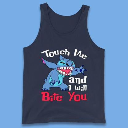 Disney Angry Stitch Cartoon Touch Me And I Will Bite You Lilo & Stitch Tank Top