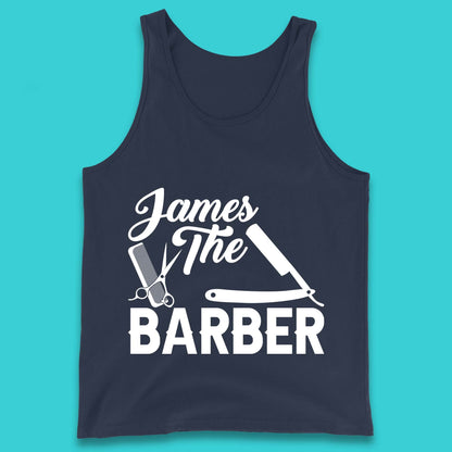 Personalised The Barber Hairdresser Your Name Barbershop Hair Stylist Tank Top