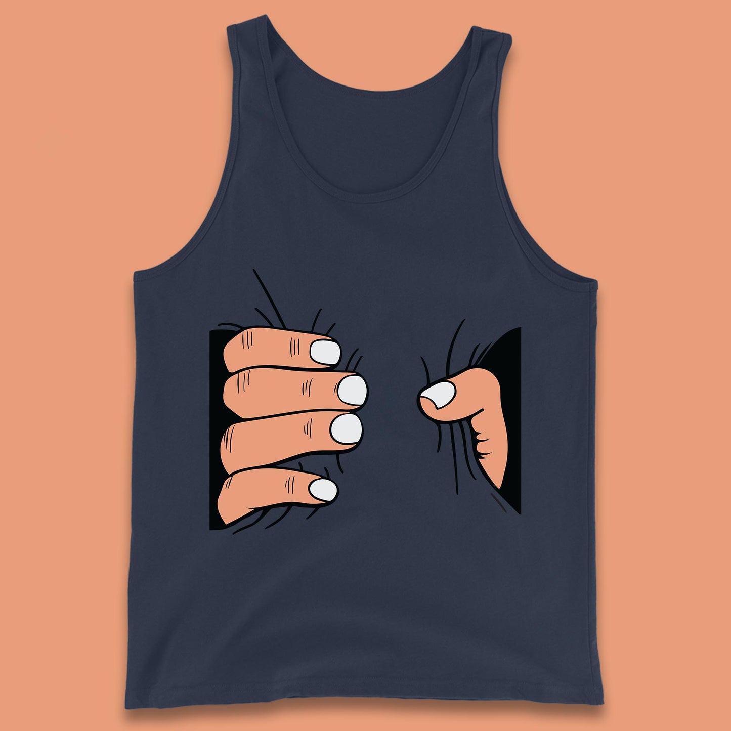 Crushing Handshake Big Hand Squeezing Funny Hand Grabbing Photographic Tank Top