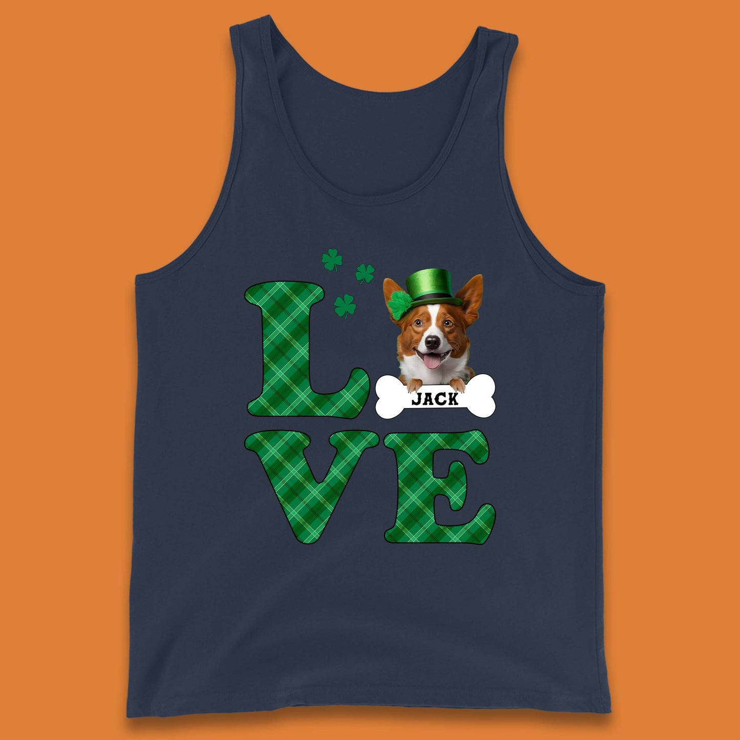 Personalised Love St. Patrick's Dog Tank Top