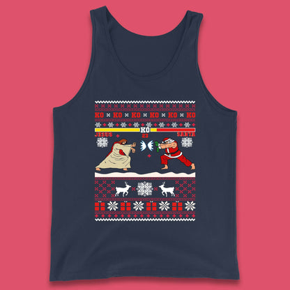 Jesus Vs Santa KO Christmas Tank Top