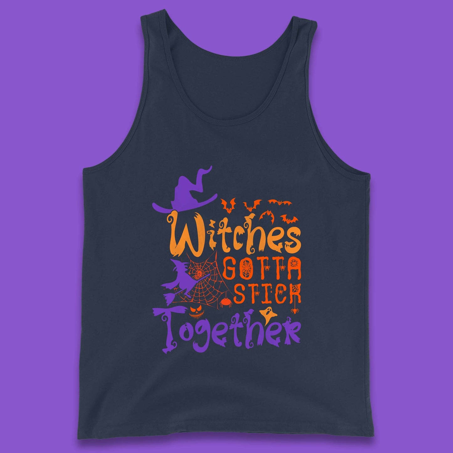 Witches Gotta Stick Together Funny Halloween Witchy Tank Top