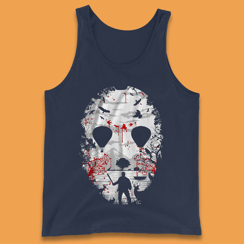 Crystal Lake Jason Voorhees Face Mask Halloween Friday The 13th Horror Movie Tank Top