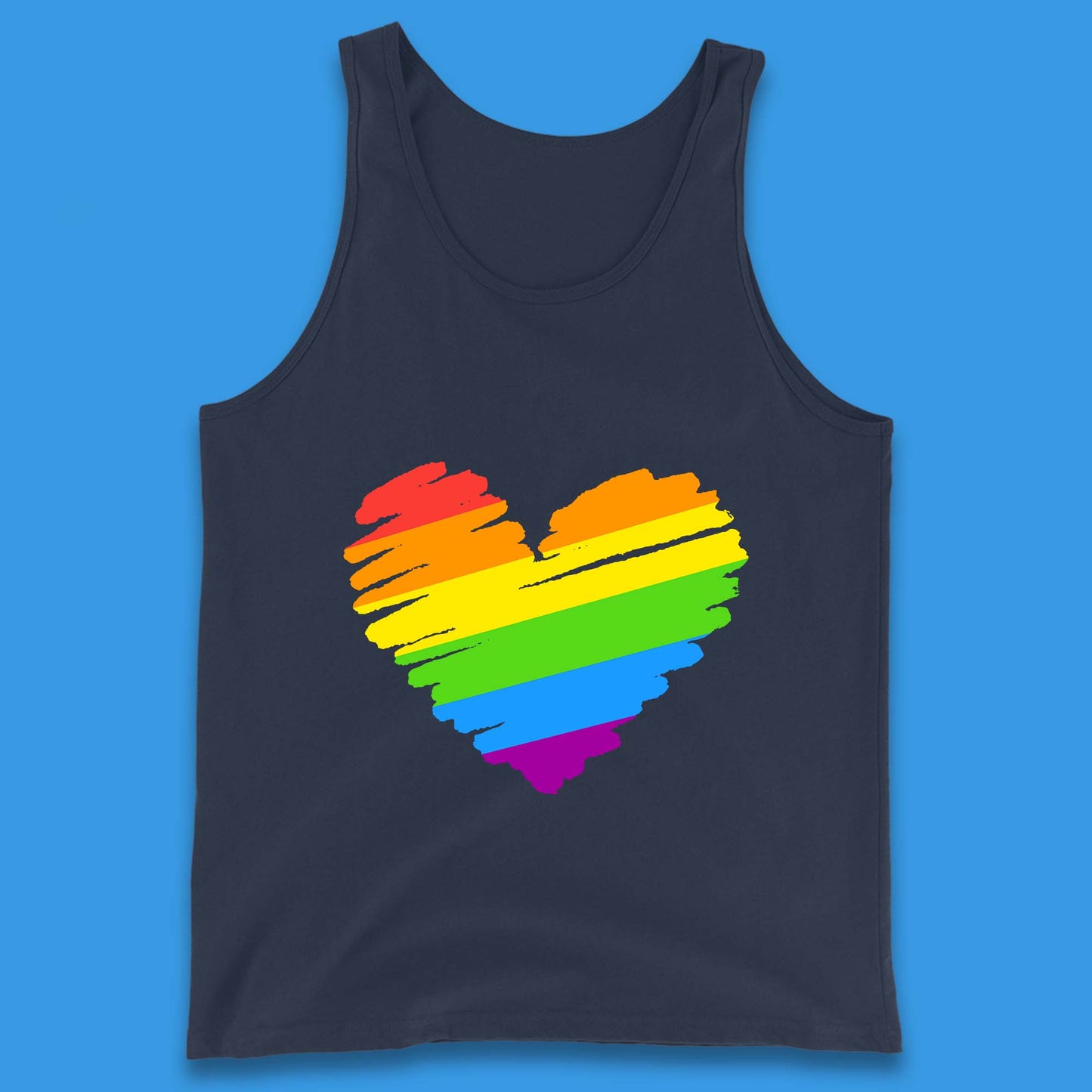 Rainbow Colour Heart Pride LGBTQ Rainbow Pride LGBT Gay Pride Month Tank Top