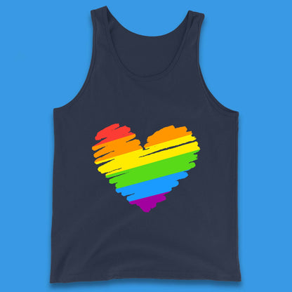 Rainbow Colour Heart Pride LGBTQ Rainbow Pride LGBT Gay Pride Month Tank Top