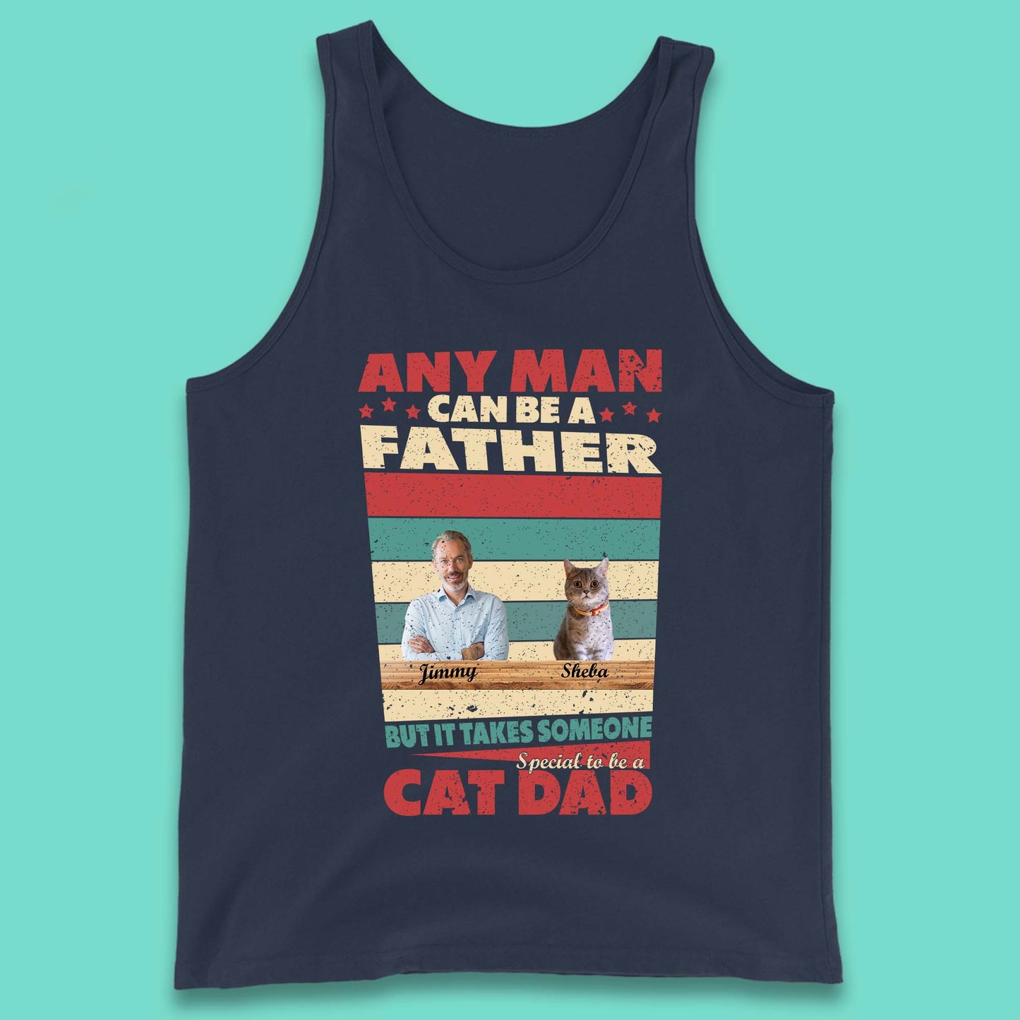 Personalised Special To Be A Cat Dad Tank Top