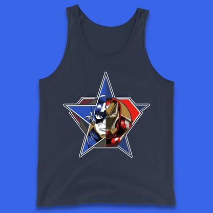 Captain America Logo With Iron Man Marvel Avengers Superheros Movie Character Tank Top