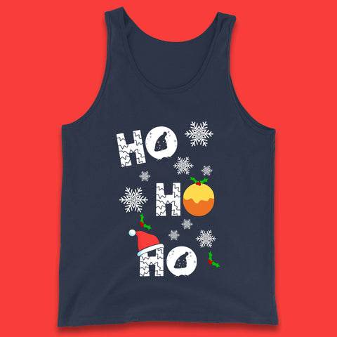 Ho Ho Ho Christmas Santa Hat Happy Christmas Pudding Xmas Festive Tank Top