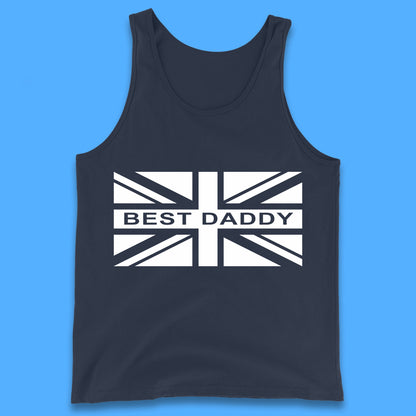 Best Daddy Vintage Union Jack Great Britain United Kingdom England Flag Patriotic Dad Father's Day Tank Top