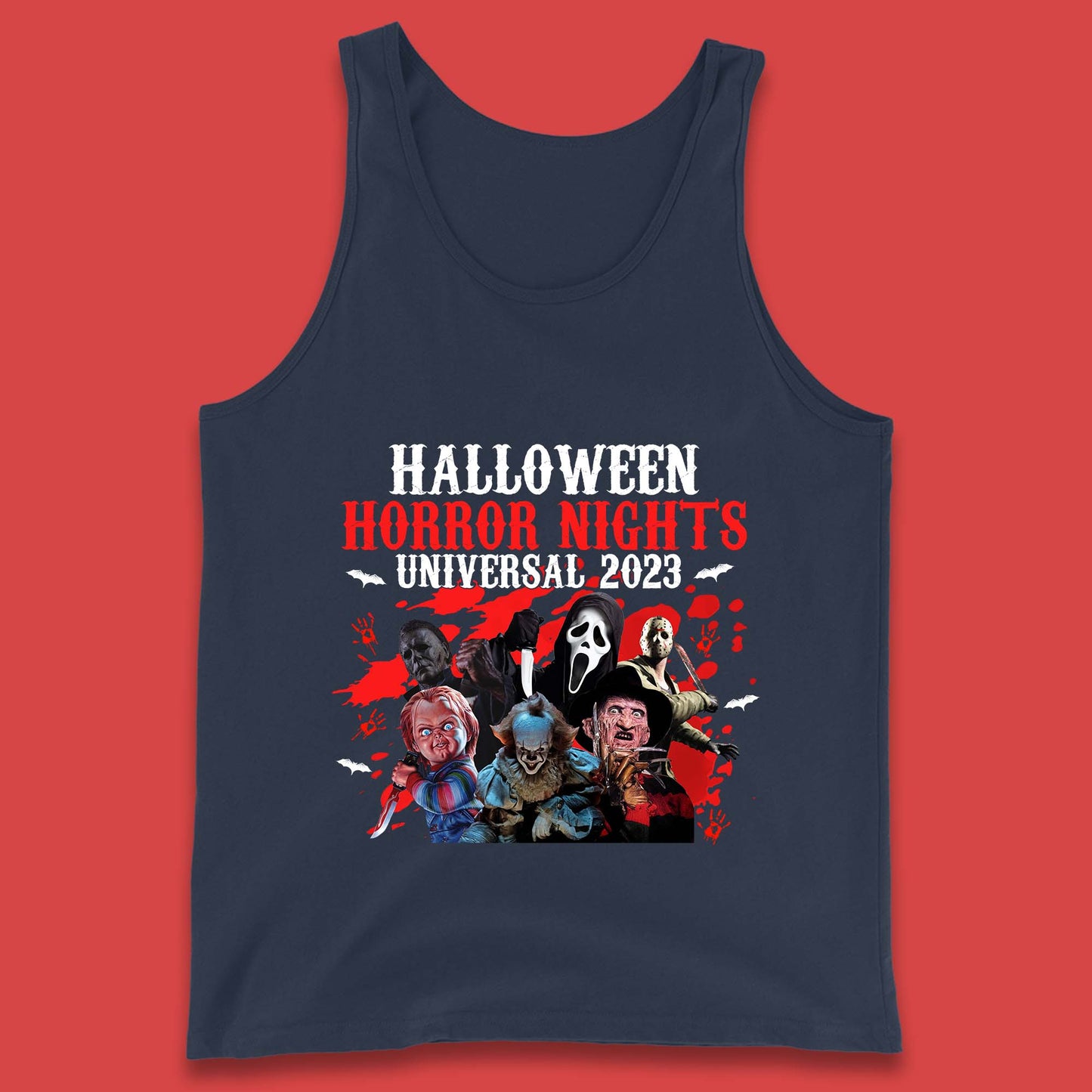 Halloween Horror Nights Universal 2023 Halloween Horror Movie Characters Friends Halloween Serial Killers Tank Top