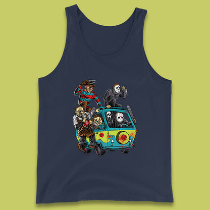 Halloween Scooby Doo Friends Van Horror Movie Villians Characters Mystery Machine Tank Top