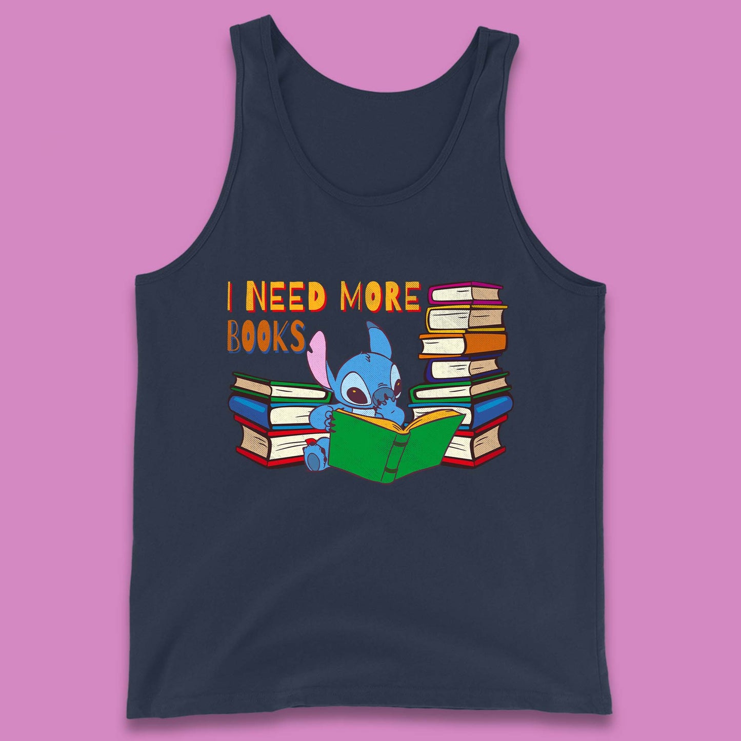 Stitch Reading A Book Tank Top