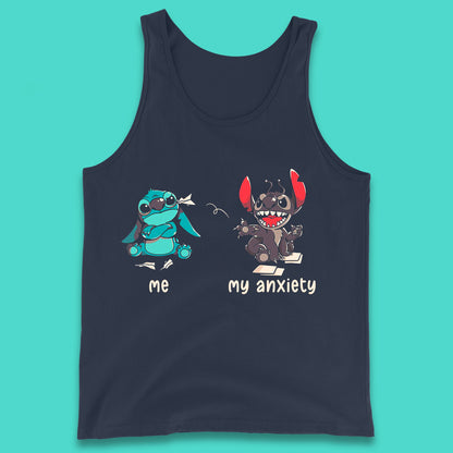 Disney Ohana Funny Me My Anxiety Ohana Lilo & Stitich Disneyland Cartoon Character Walt Disney Tank Top