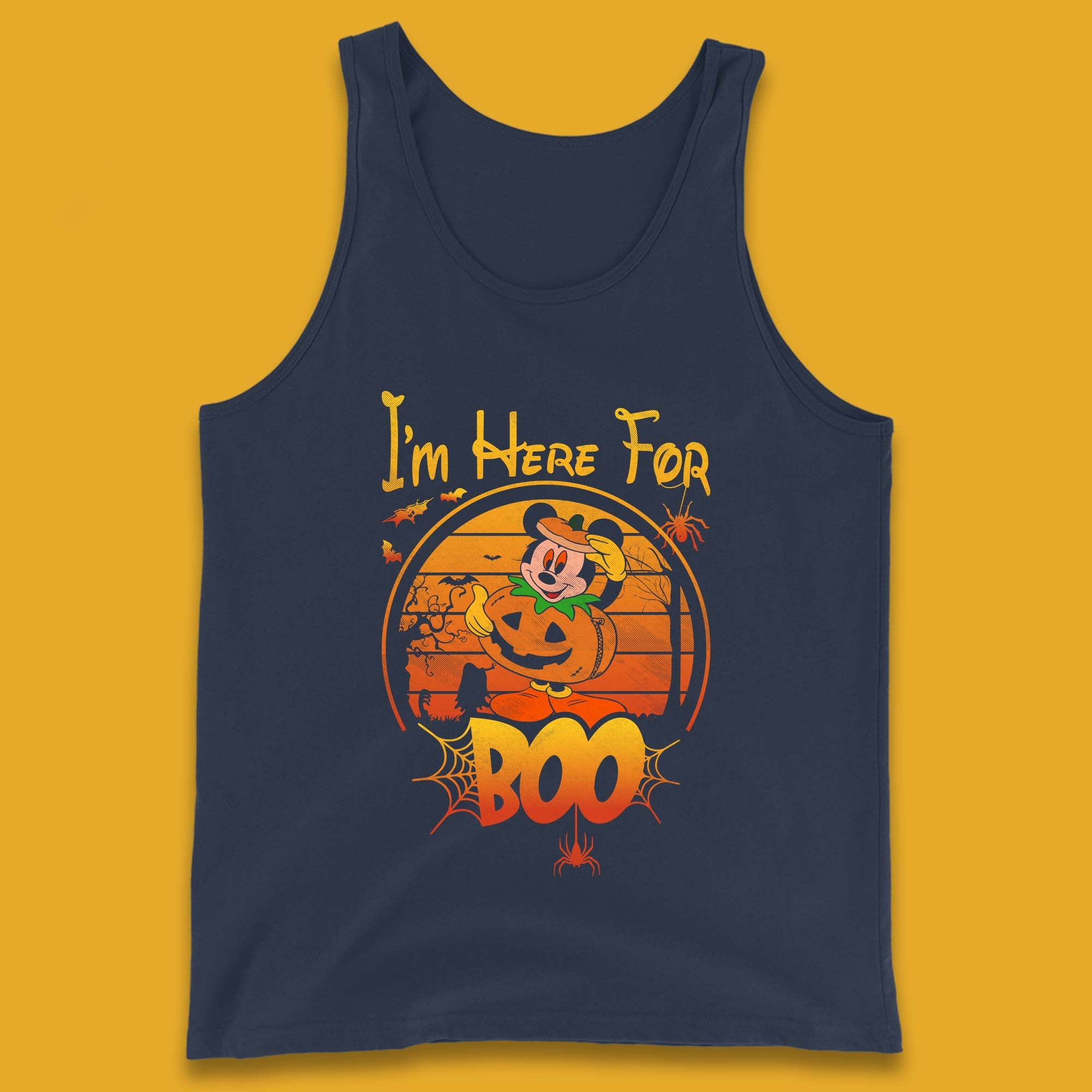 I'm Here For The Boo Halloween Disney Mickey Mouse Pumpkin Horror Scary  Disneyland Trip Tank Top