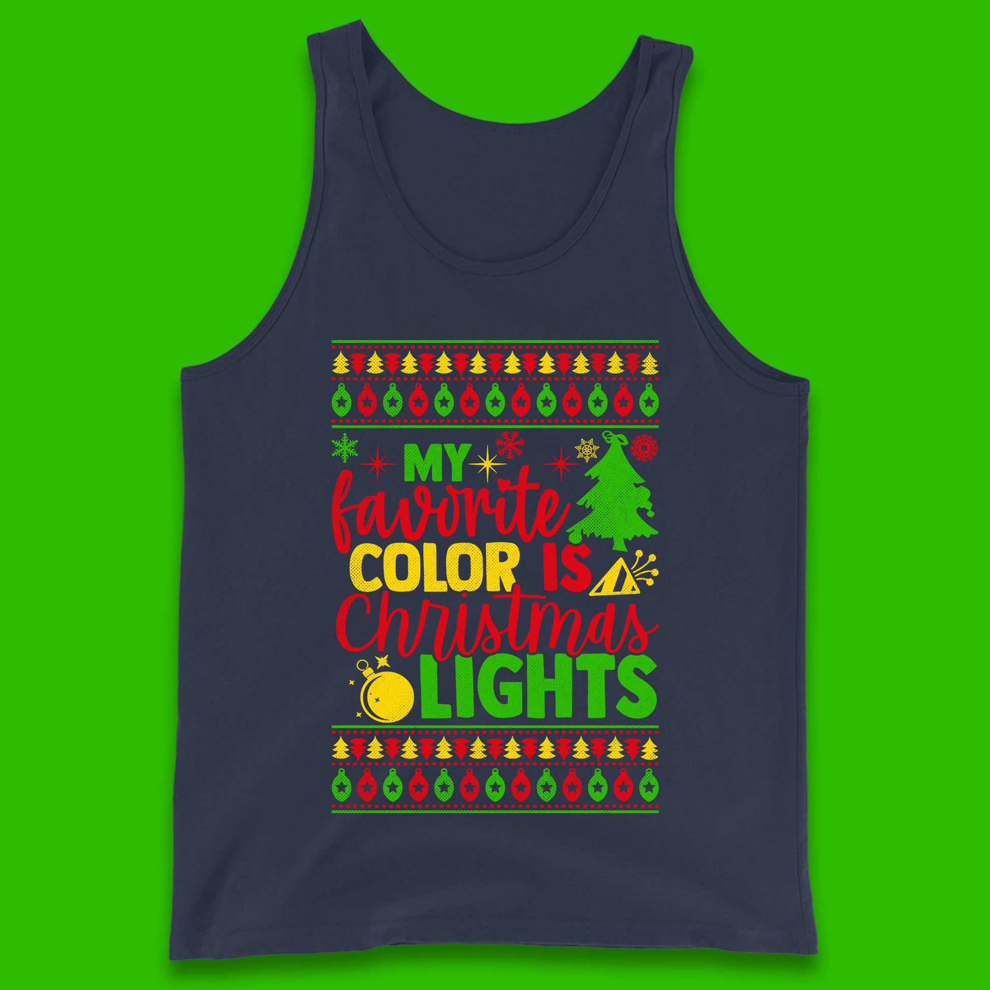 my favorite color is christmas lights tank top