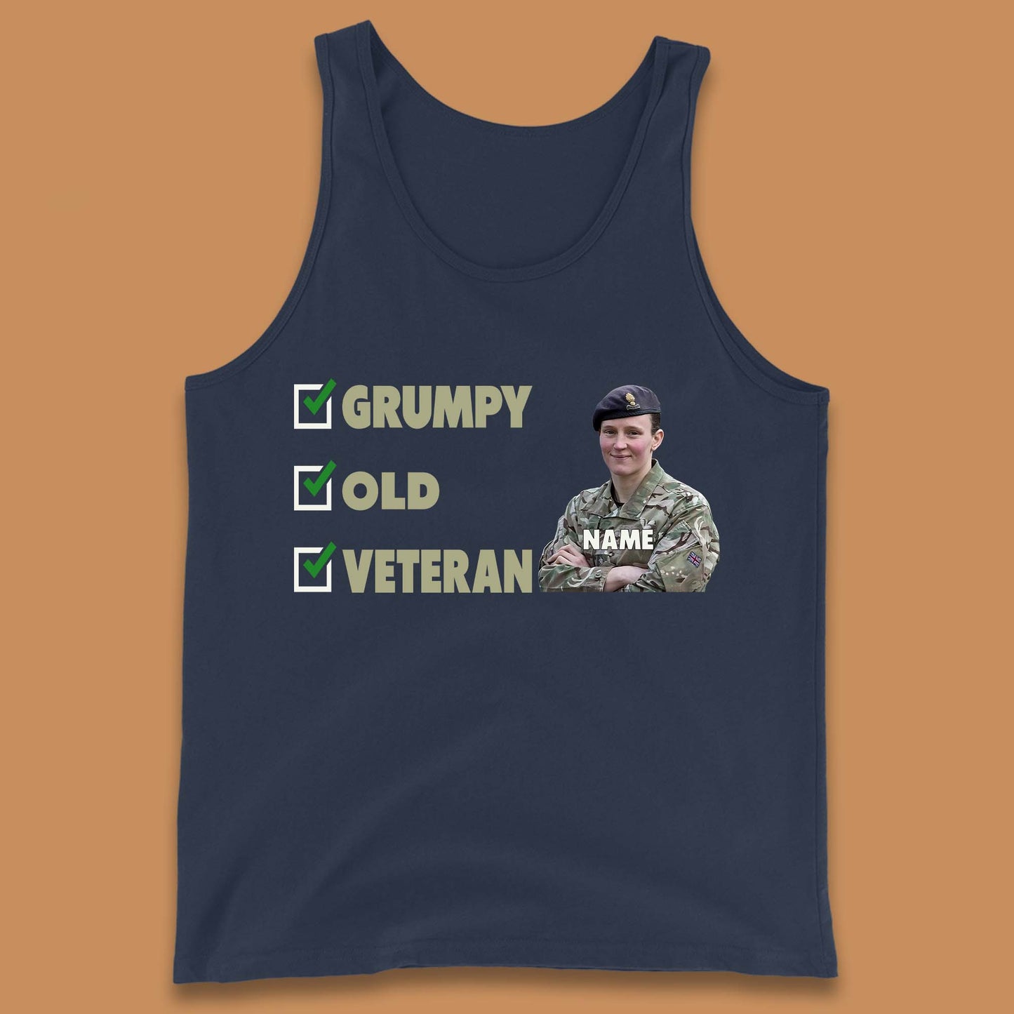 Personalised Grumpy Old Veteran Tank Top