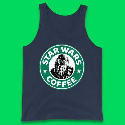 Chewbacca Star Wars Coffee Sci-fi Action Adventure Movie Character Starbucks Coffee Spoof 46th Anniversary Tank Top