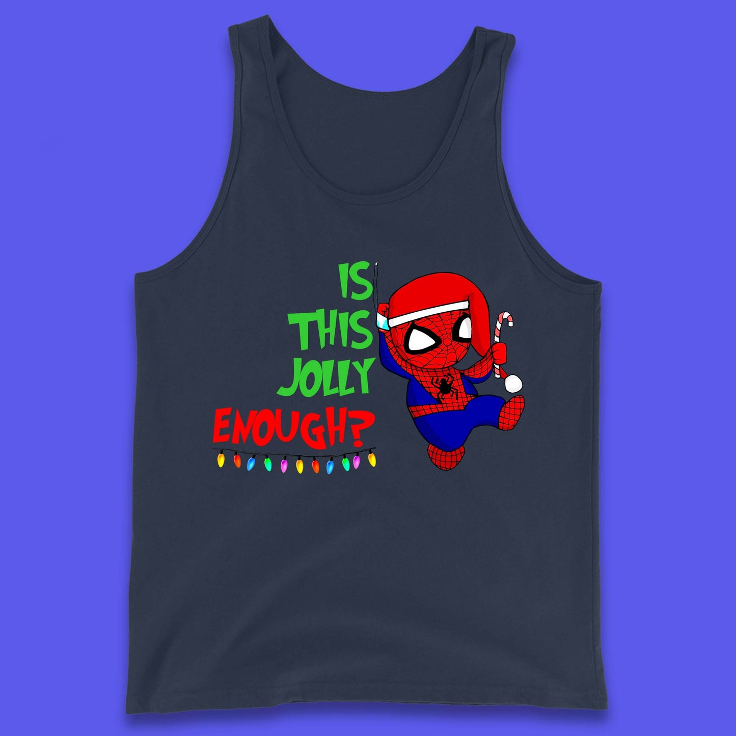 Jolly Enough Spiderman Christmas Tank Top