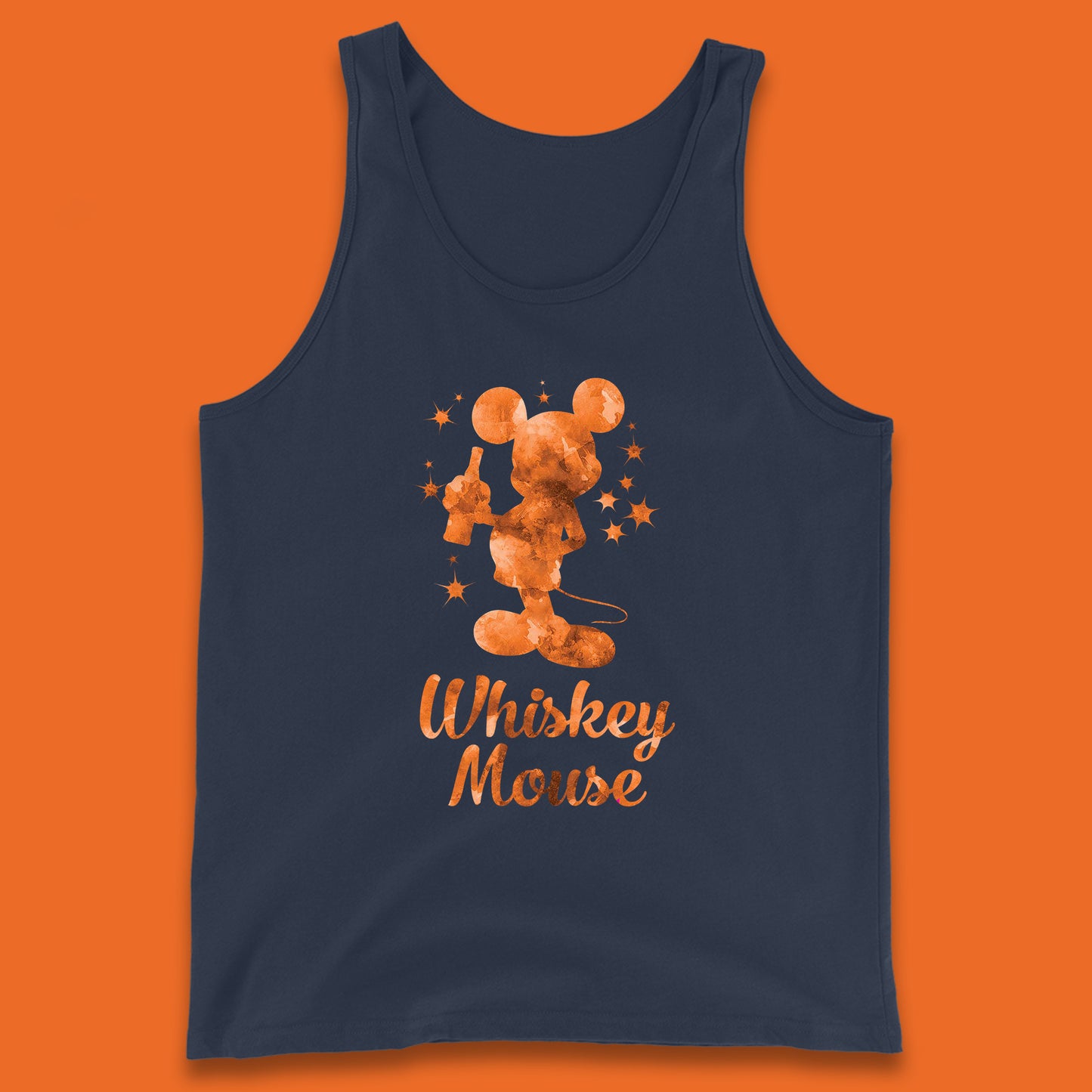 Whiskey Mouse Mickey Minnie Mouse Cartoon Character Holding Beer Bottle Disneyland Whiskey Lovers Tank Top