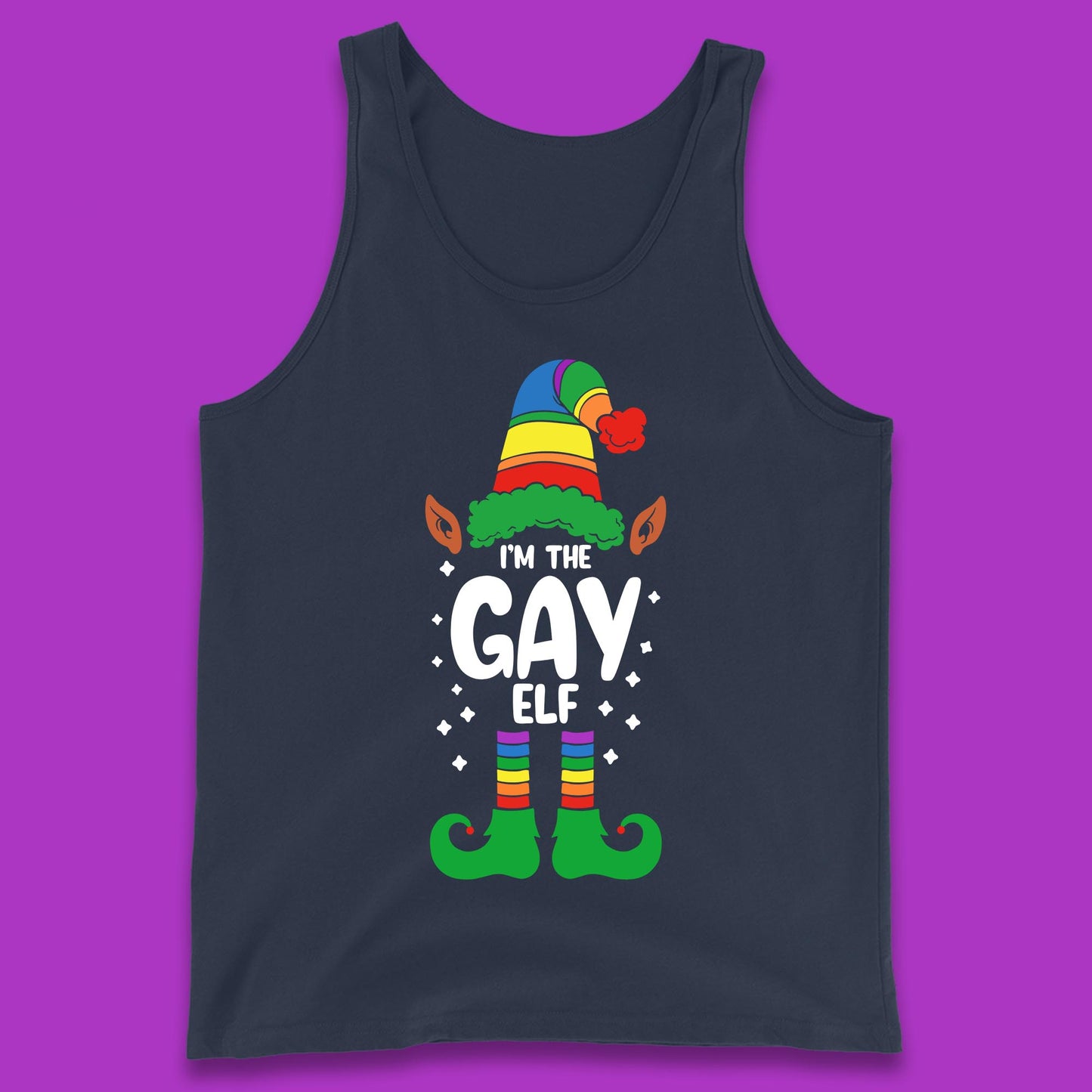 gay elf christmas tank top