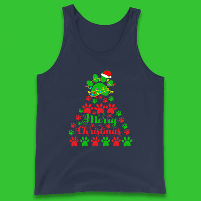 merry christmas paws tree tank top