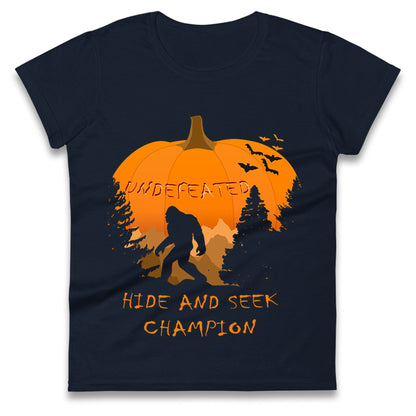 Big Foot Hide And Seek Halloween Womens t shirts