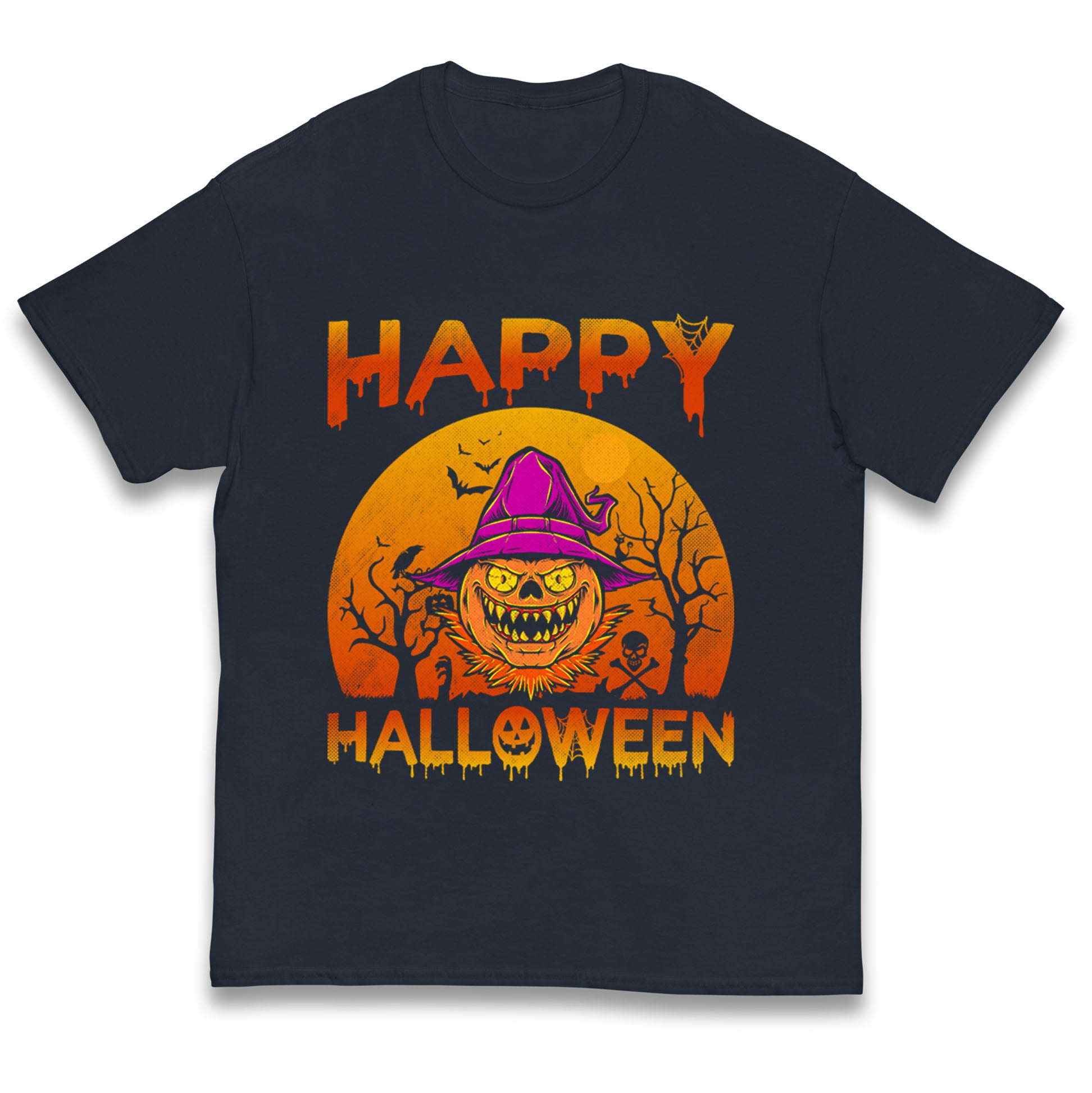 Happy Halloween Pumpkin Witch T Shirt
