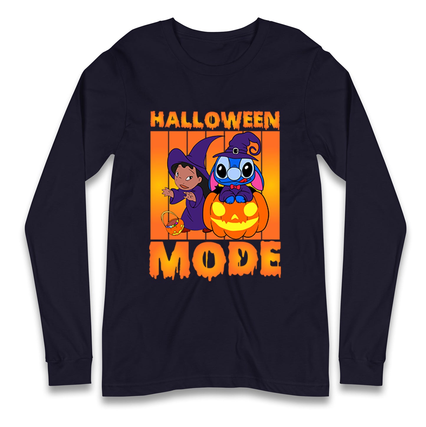 Lilo And Stitch Halloween Mode Long Sleeve T Shirt