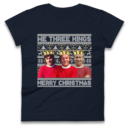 denis law bobby charlton george best christmas womens t shirt