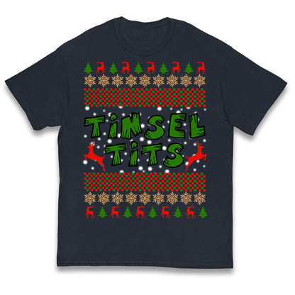 Christmas Tinsel Tits Funny T Shirt