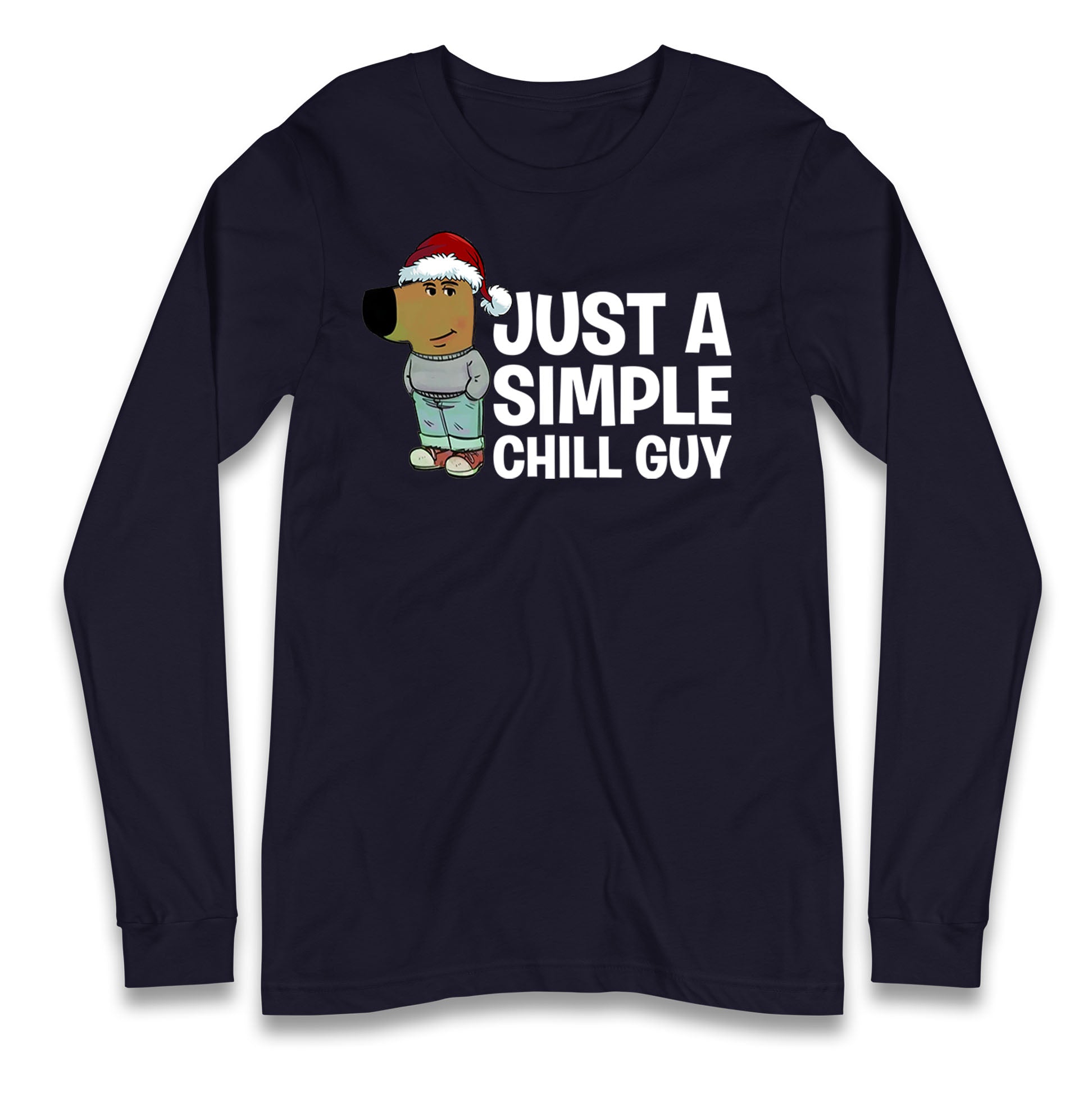 chill guy christmas long sleeve t shirt