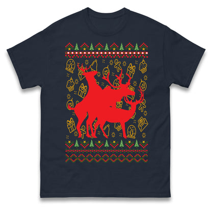 Reindeer Making Fun Christmas T Shirt